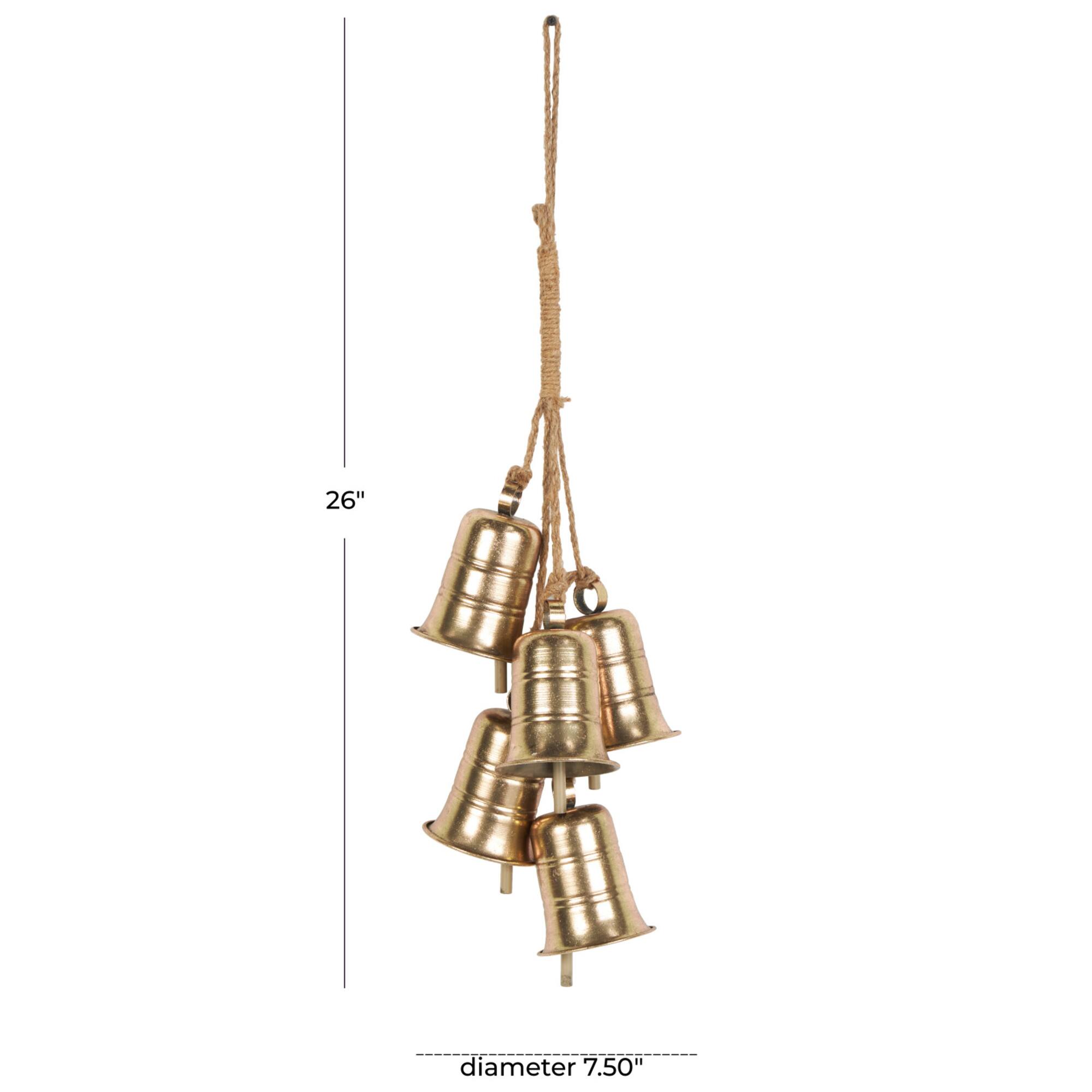 26" Gold Metal Cascading Cluster Decorative Bells